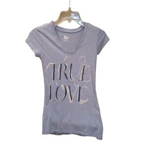SO True Love graphic Women's Light Blue skinny fit T-shirt Small